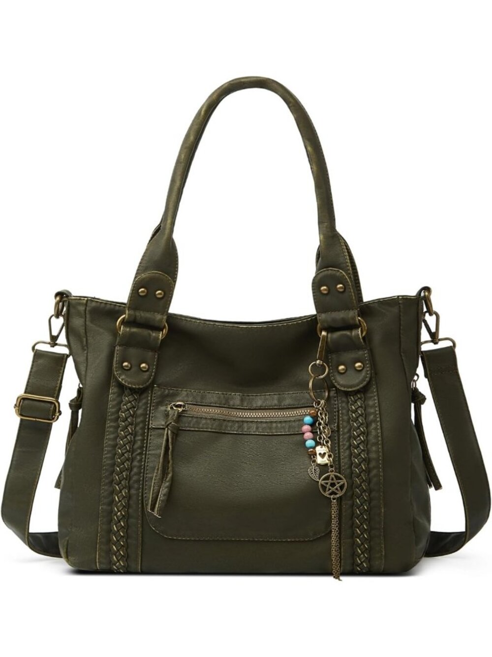 Large Soft Leather Crossbody Bag - Vintage Y2K Hobo Tote & Shoulder Purse